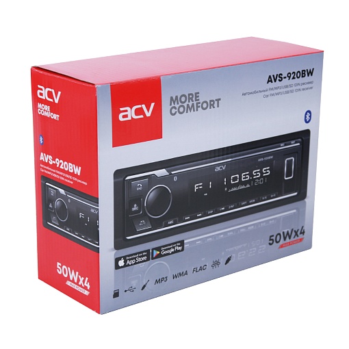 Автомобильный ресивер с Bluetooth, поддержкой ACV RC и ACV Control, белая подсветка ACV AVS-920BW